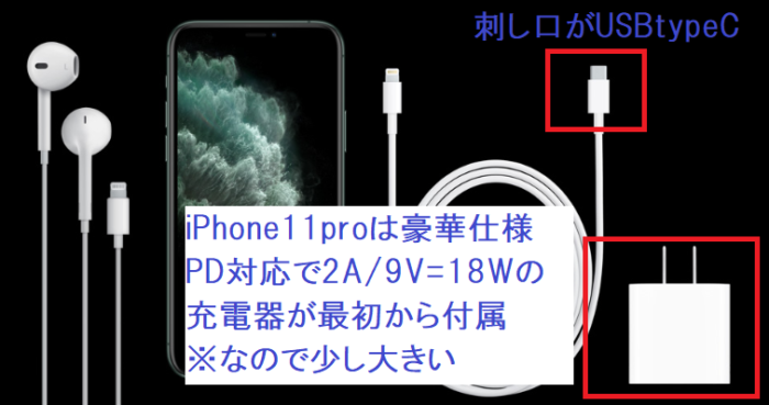 iPhone11proの純正充電器