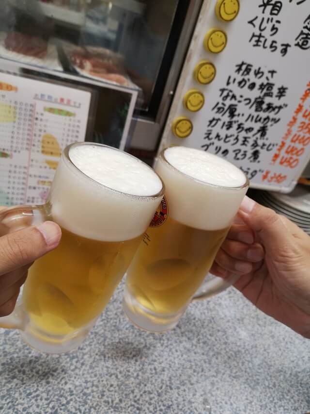 ビールで乾杯