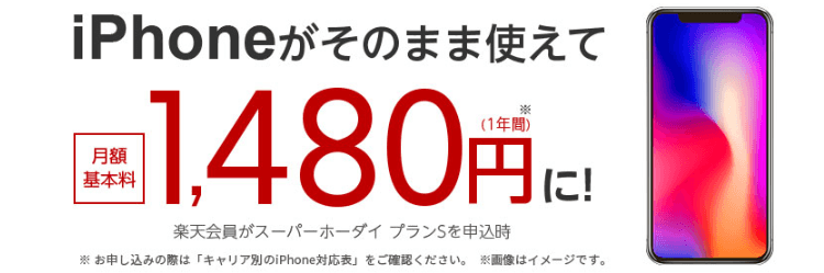 楽天モバイルはiPhoneがそのまま使えて月1480円から